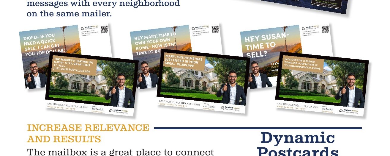 Personalized postcard examples